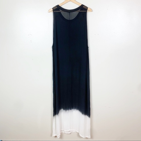 LACAUSA Sheer Maxi Length Ombre Dip Dye Dress Swimsuit Gauzy Coverup US S - Picture 5 of 13